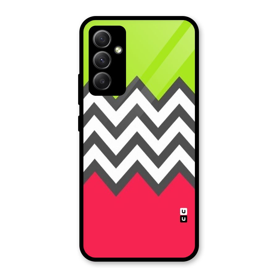 Cute Chevron Glass Back Case for Galaxy A34