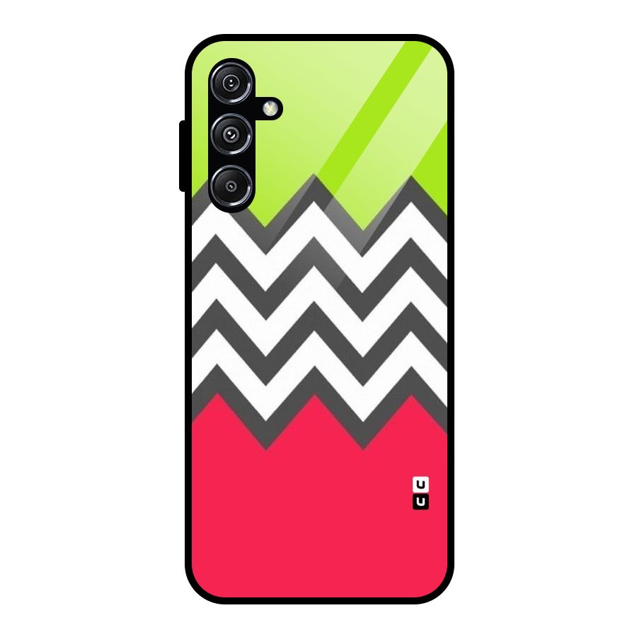 Cute Chevron Glass Back Case for Galaxy M34 5G