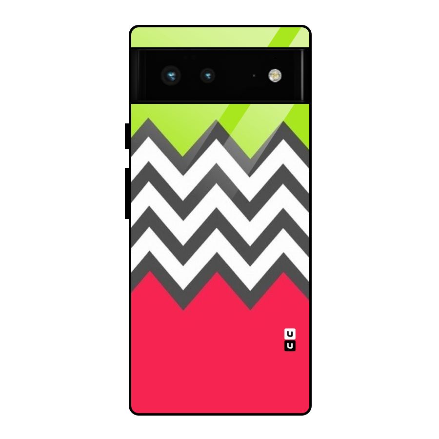 Cute Chevron Glass Back Case for Google Pixel 6