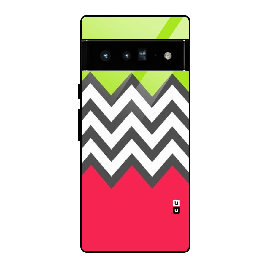 Cute Chevron Glass Back Case for Google Pixel 6 Pro