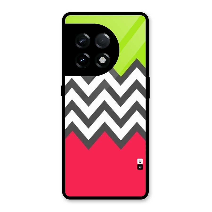 Cute Chevron Glass Back Case for OnePlus 11R