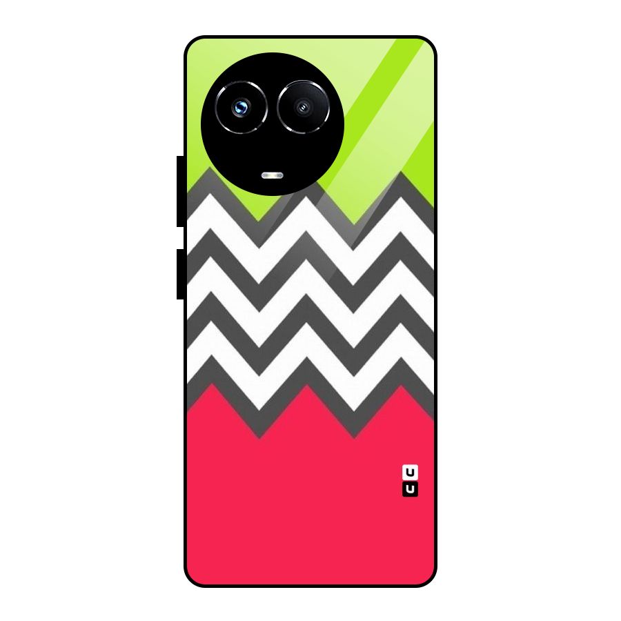 Cute Chevron Glass Back Case for Realme Narzo 60X