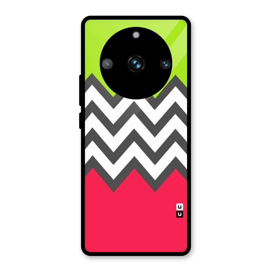 Cute Chevron Glass Back Case for Realme Narzo 60 Pro