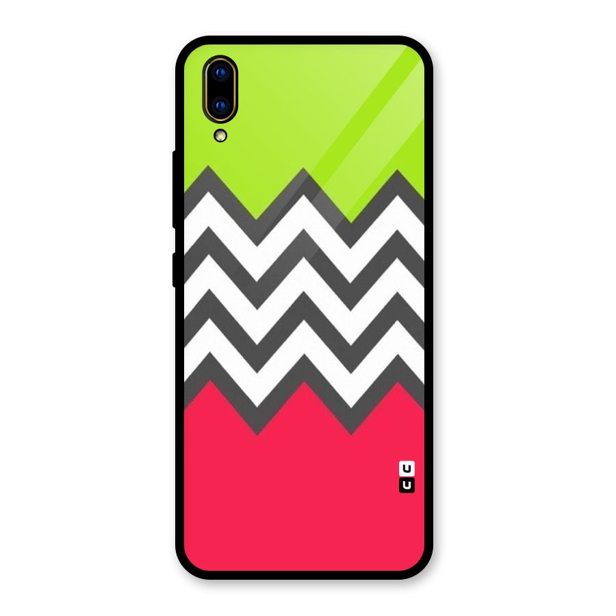Cute Chevron Glass Back Case for Vivo V11 Pro