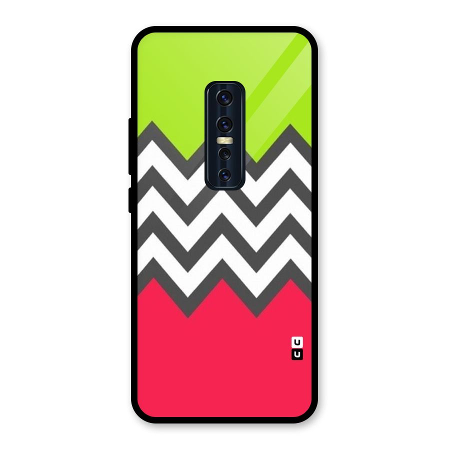 Cute Chevron Glass Back Case for Vivo V17 Pro