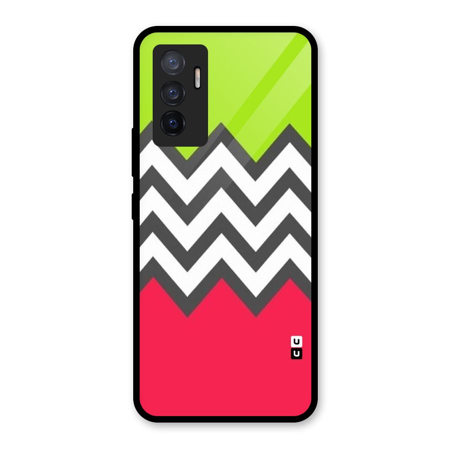 Cute Chevron Glass Back Case for Vivo V23e
