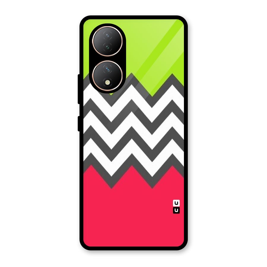 Cute Chevron Glass Back Case for Vivo Y100A