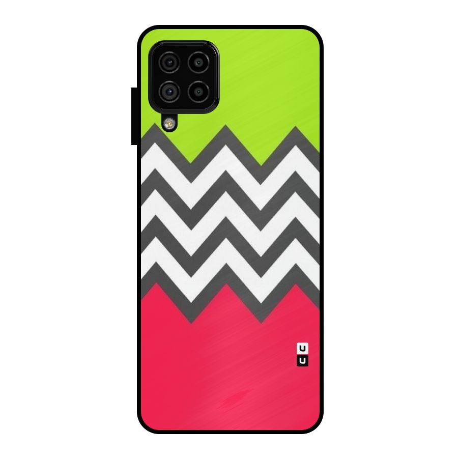 Cute Chevron Metal Back Case for Galaxy A22 4G