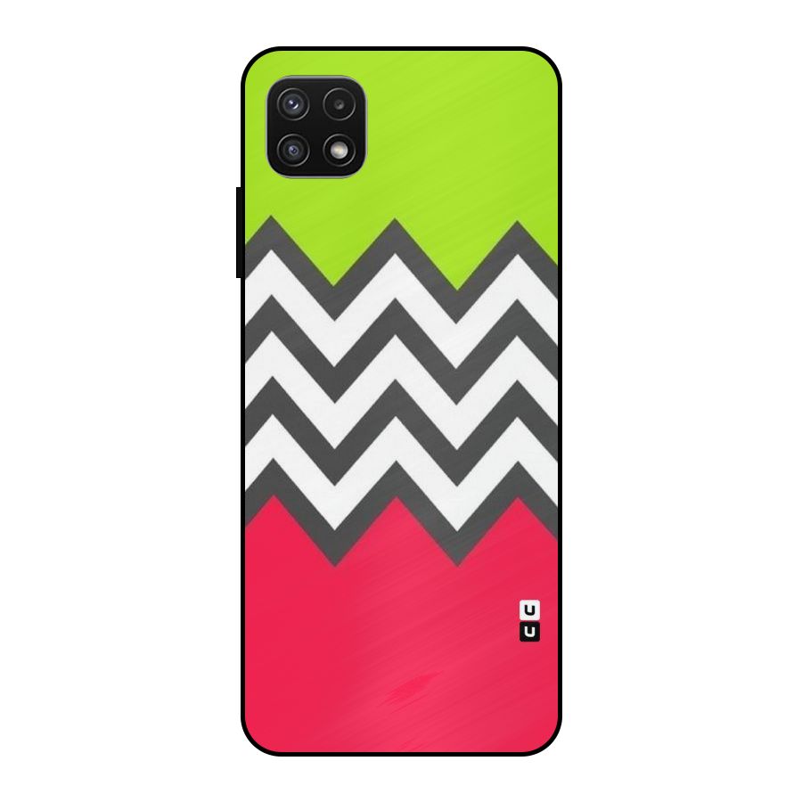 Cute Chevron Metal Back Case for Galaxy A22 5G