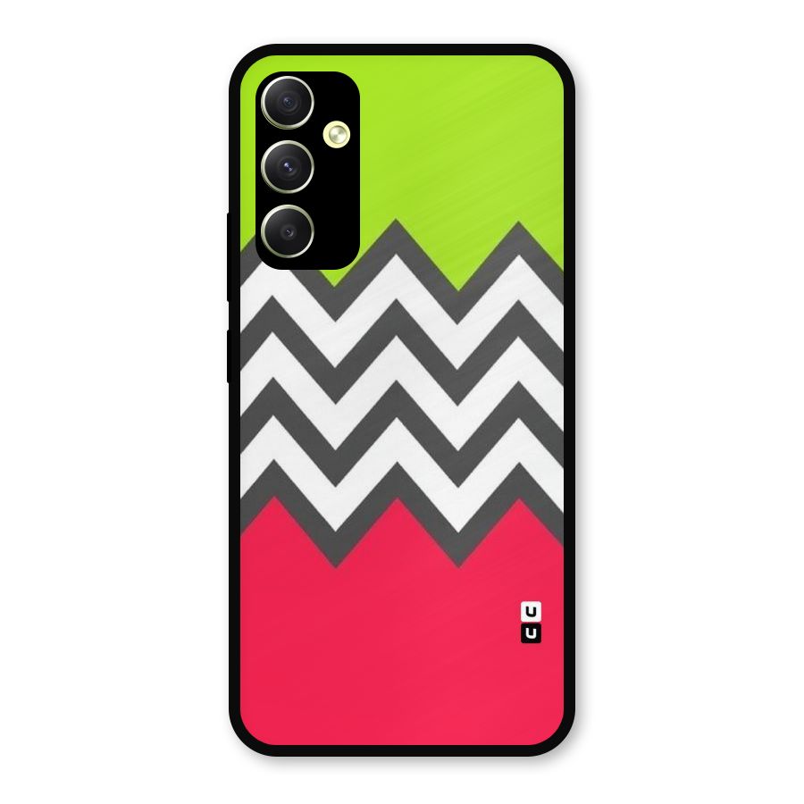 Cute Chevron Metal Back Case for Galaxy A34