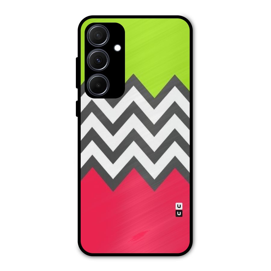 Cute Chevron Metal Back Case for Galaxy A35