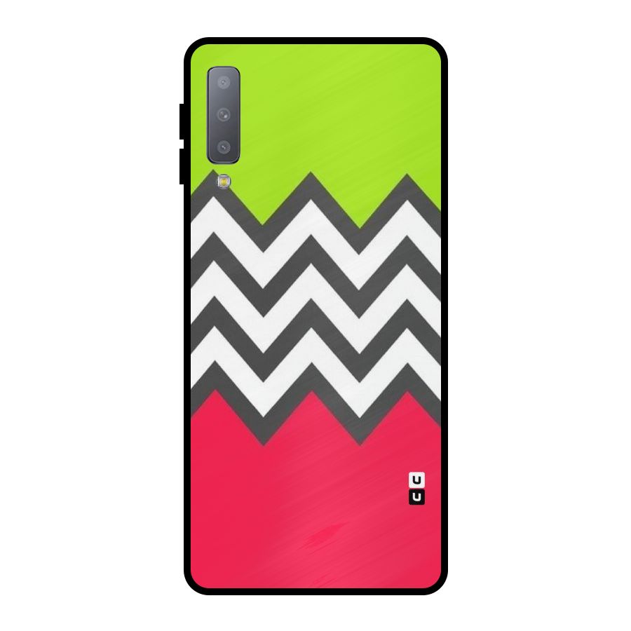 Cute Chevron Metal Back Case for Galaxy A7 (2018)