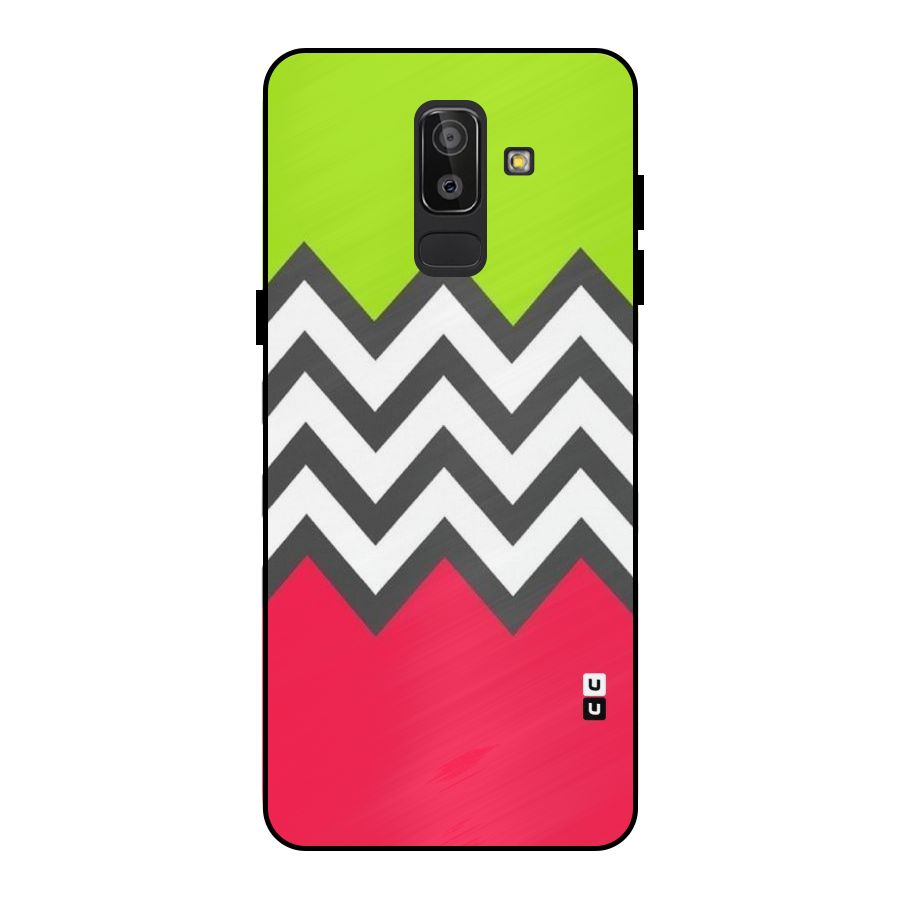 Cute Chevron Metal Back Case for Galaxy J8