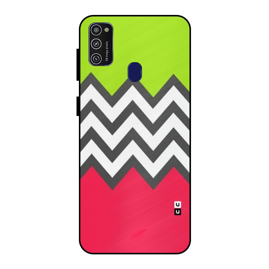 Cute Chevron Metal Back Case for Galaxy M30s