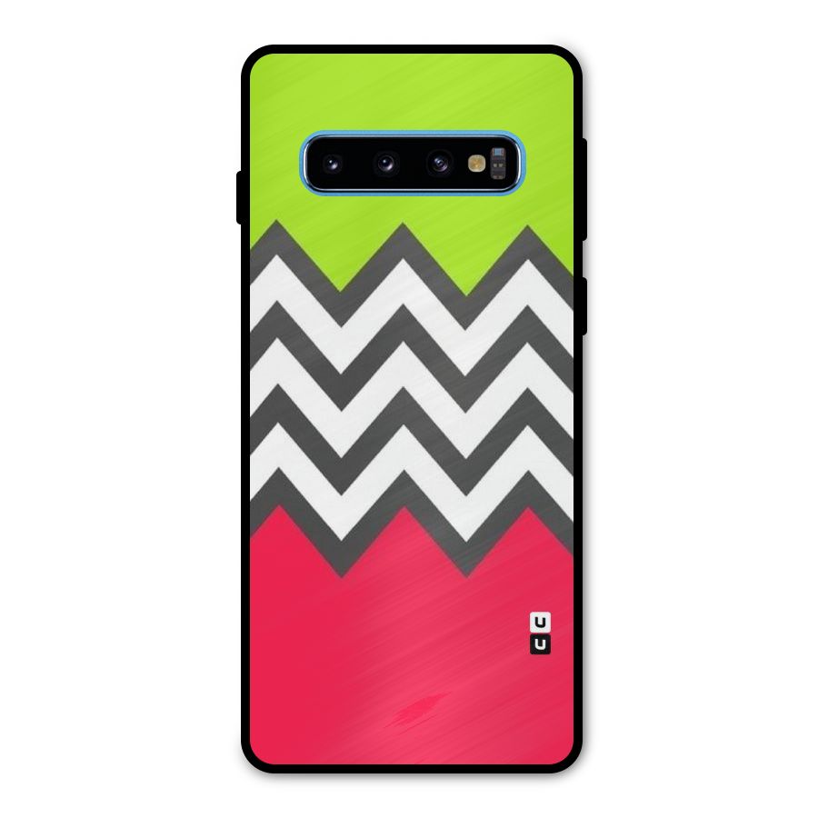 Cute Chevron Metal Back Case for Galaxy S10
