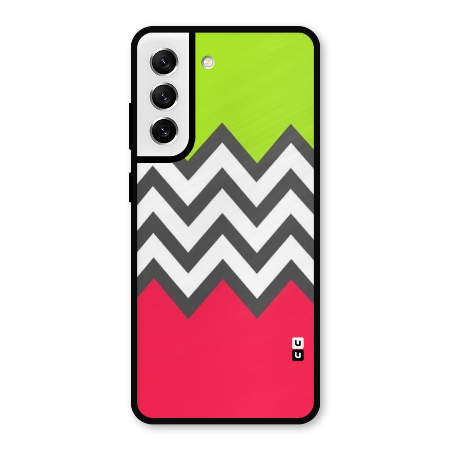 Cute Chevron Metal Back Case for Galaxy S21 FE 5G