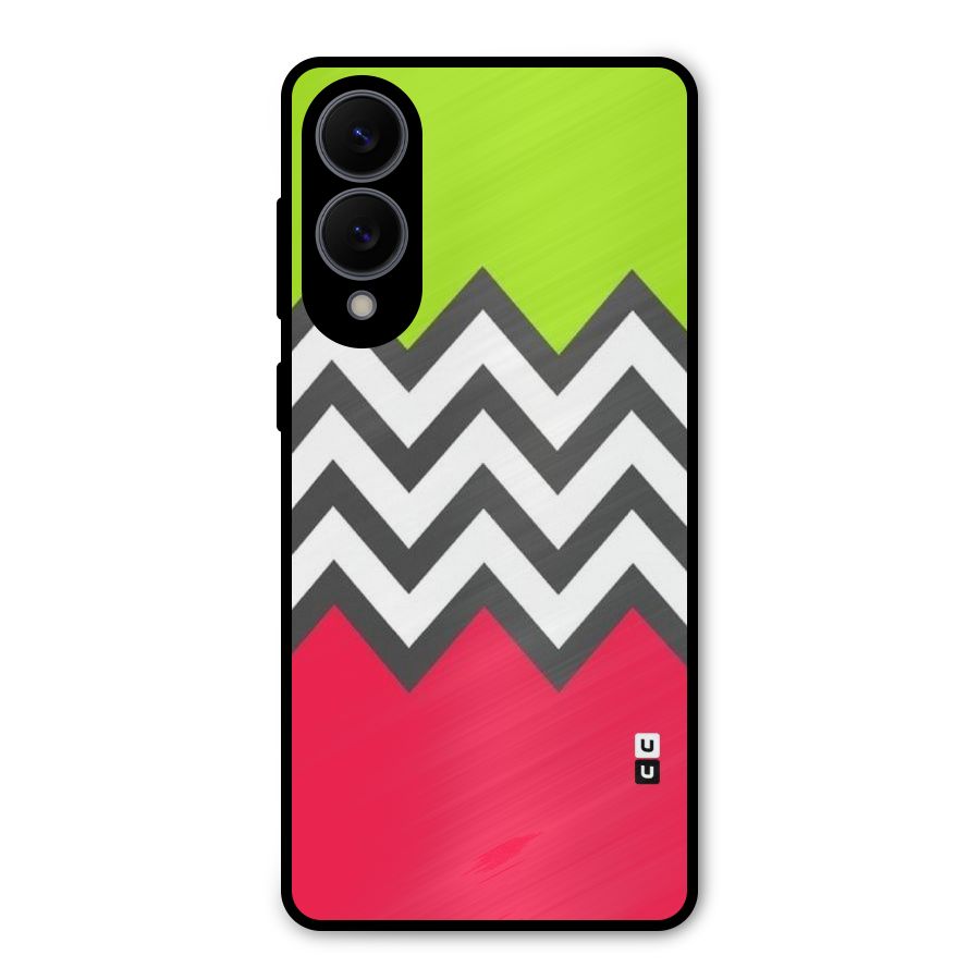 Cute Chevron Metal Back Case for Galaxy S25 Edge