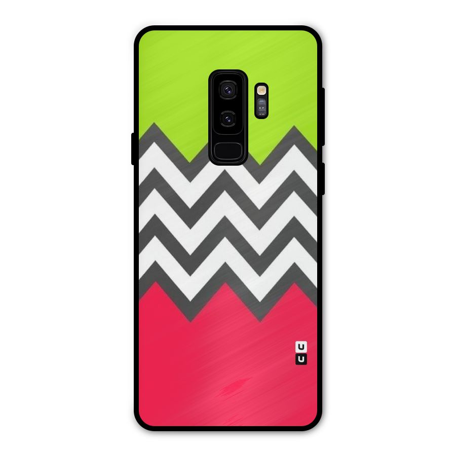 Cute Chevron Metal Back Case for Galaxy S9 Plus