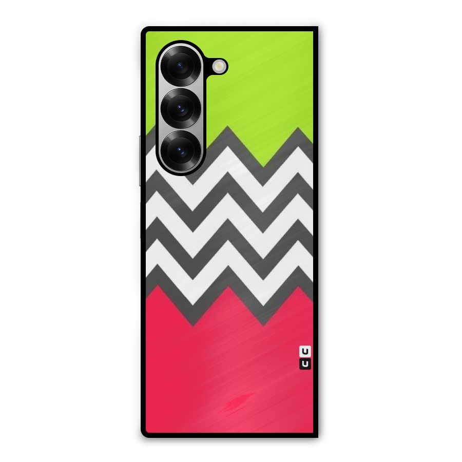 Cute Chevron Metal Back Case for Galaxy Z Fold6