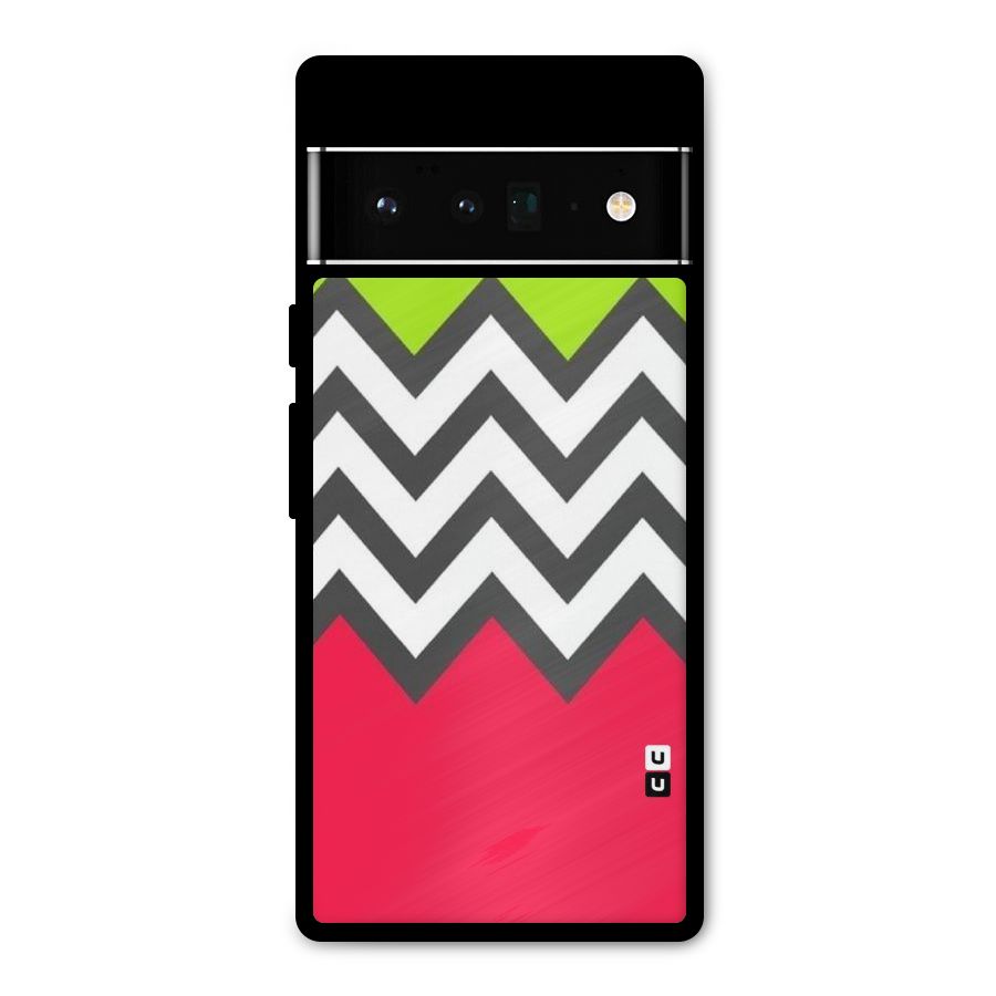 Cute Chevron Metal Back Case for Google Pixel 6 Pro
