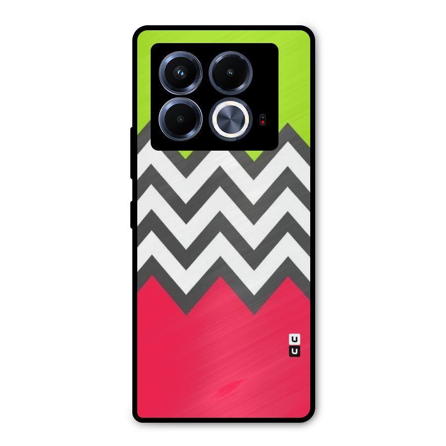 Cute Chevron Metal Back Case for Infinix Note 40 5G