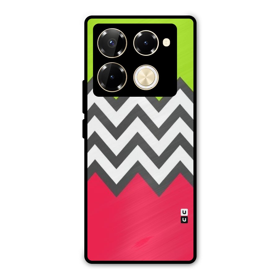 Cute Chevron Metal Back Case for Infinix Note 40 Pro Plus