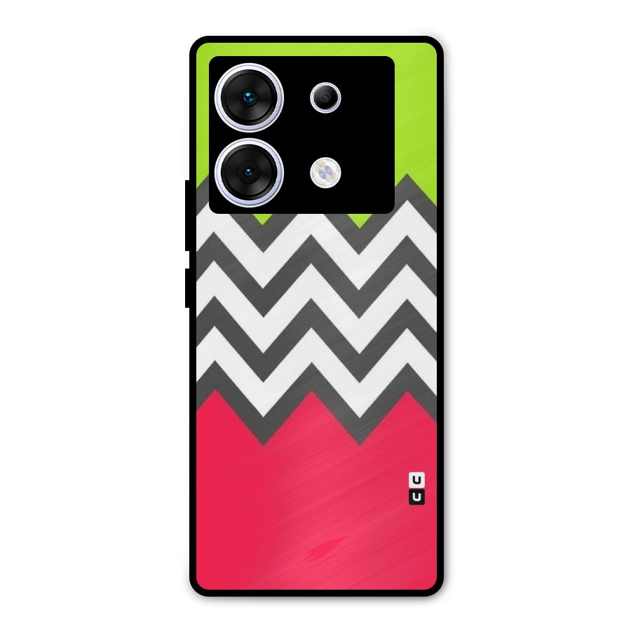Cute Chevron Metal Back Case for Infinix Zero 30 5G