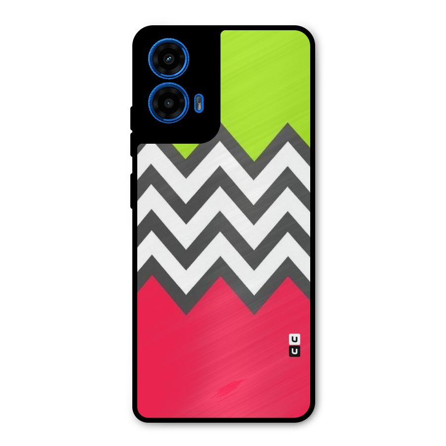 Cute Chevron Metal Back Case for Moto G45