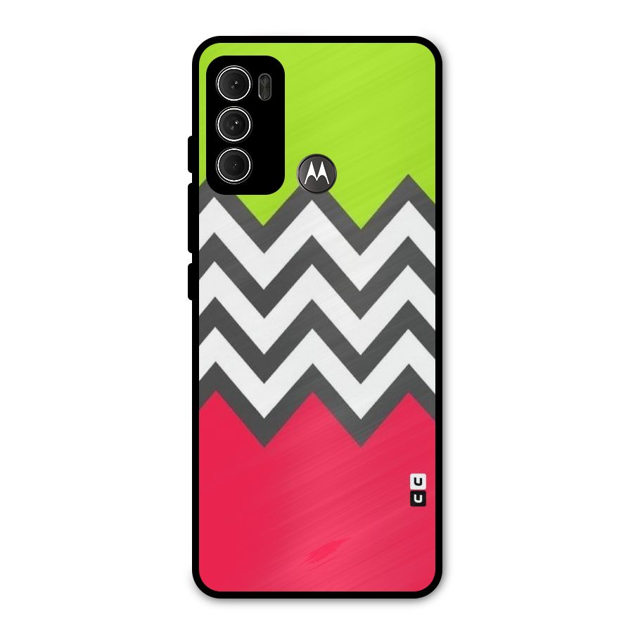 Cute Chevron Metal Back Case for Moto G60