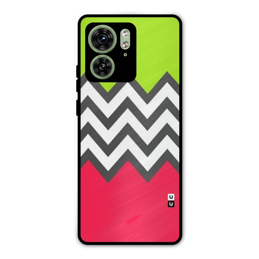 Cute Chevron Metal Back Case for Motorola Edge 40 5G