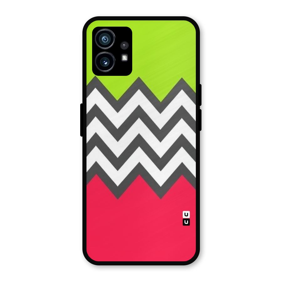 Cute Chevron Metal Back Case for Nothing Phone 1