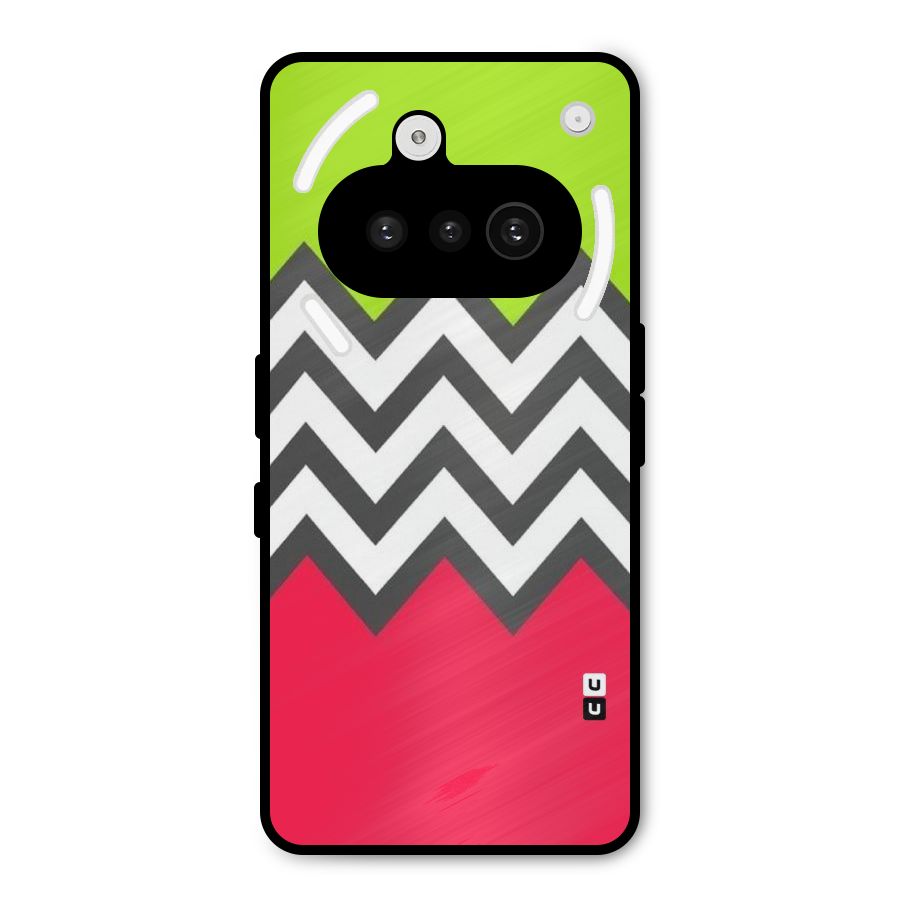 Cute Chevron Metal Back Case for Nothing Phone 3a