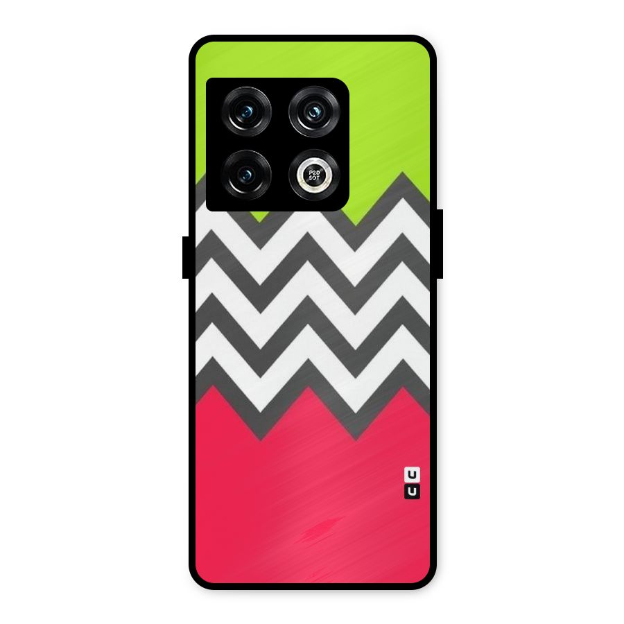 Cute Chevron Metal Back Case for OnePlus 10 Pro 5G