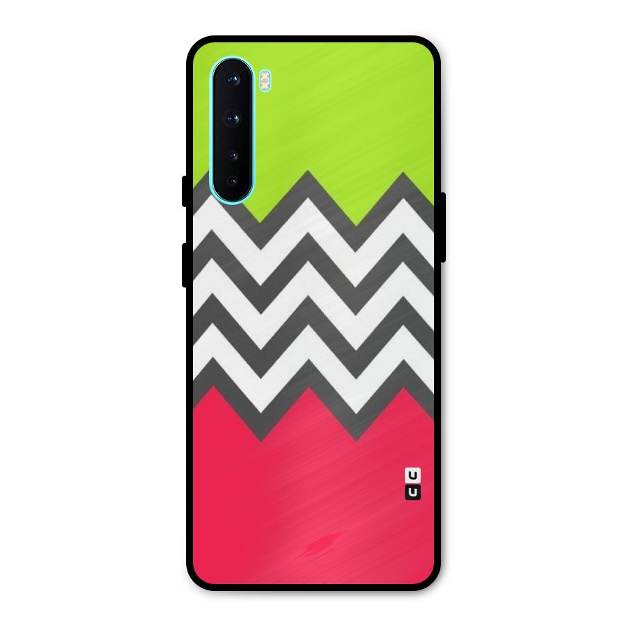 Cute Chevron Metal Back Case for OnePlus Nord