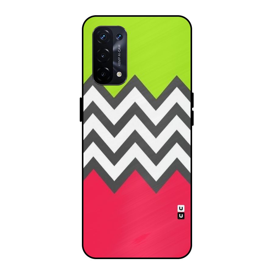 Cute Chevron Metal Back Case for Oppo A74 5G