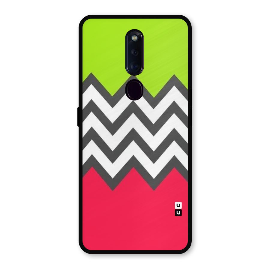 Cute Chevron Metal Back Case for Oppo F11 Pro