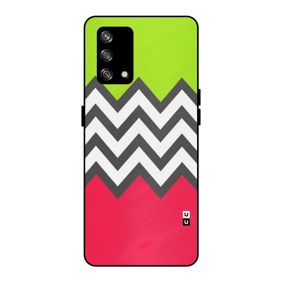 Cute Chevron Metal Back Case for Oppo F19