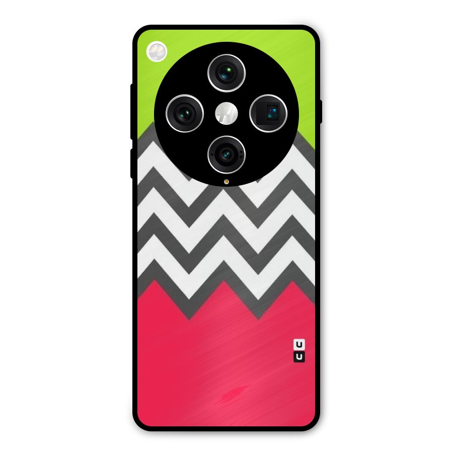 Cute Chevron Metal Back Case for Oppo Find X8 Pro