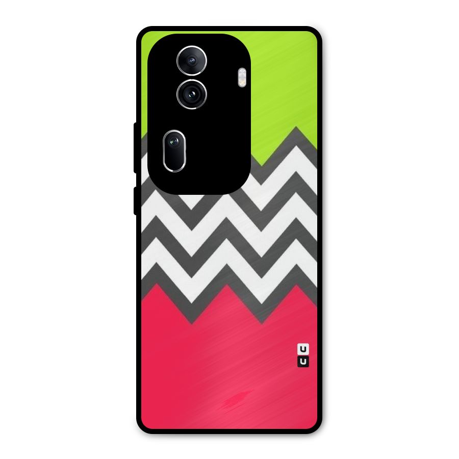 Cute Chevron Metal Back Case for Oppo Reno11 Pro 5G