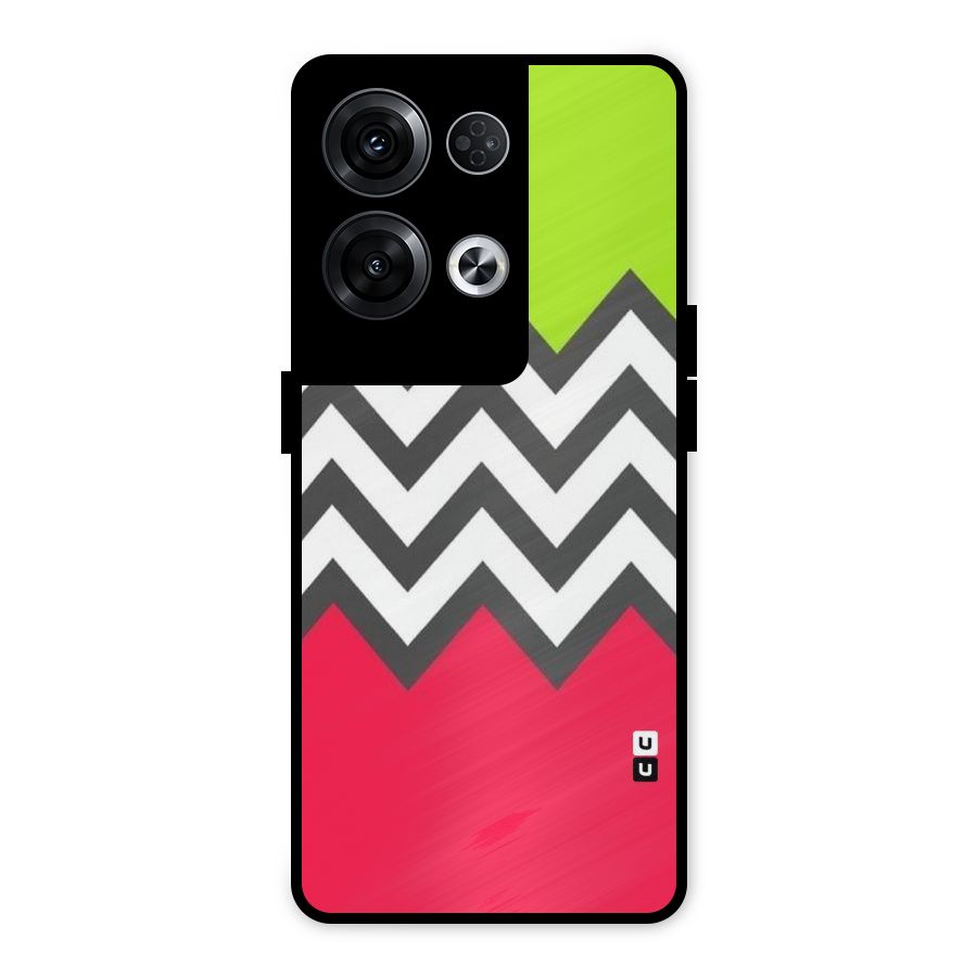 Cute Chevron Metal Back Case for Oppo Reno8 Pro 5G