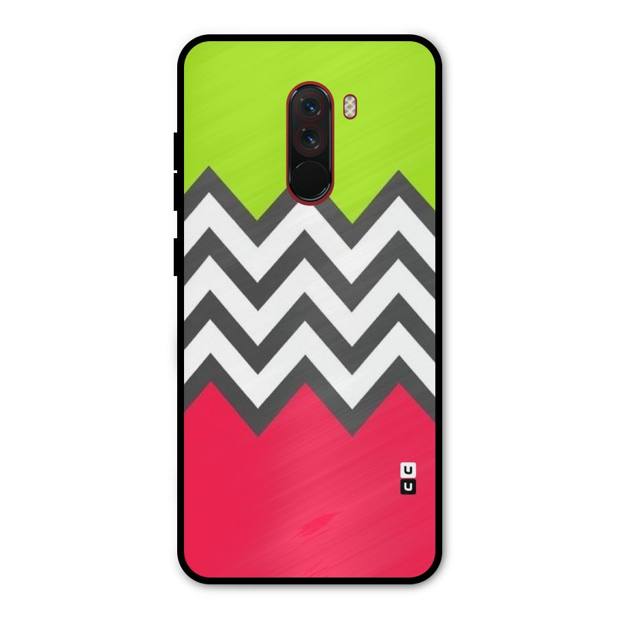 Cute Chevron Metal Back Case for Poco F1