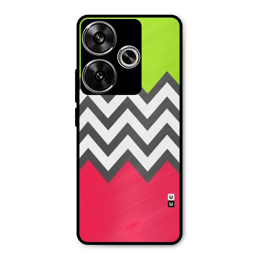 Cute Chevron Metal Back Case for Poco F6