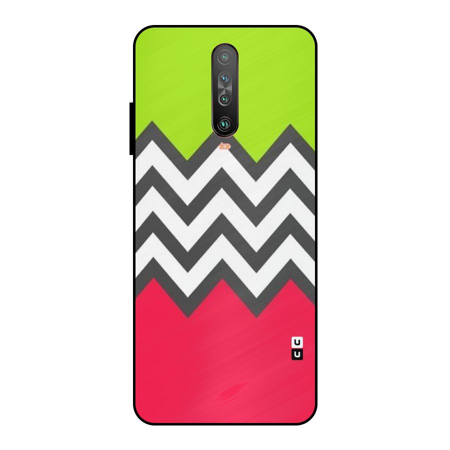Cute Chevron Metal Back Case for Poco X2
