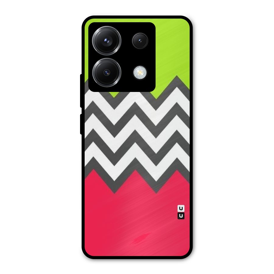 Cute Chevron Metal Back Case for Poco X6