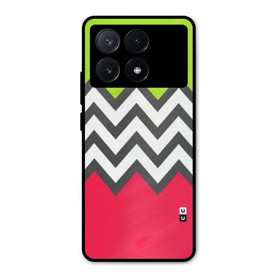 Cute Chevron Metal Back Case for Poco X6 Pro