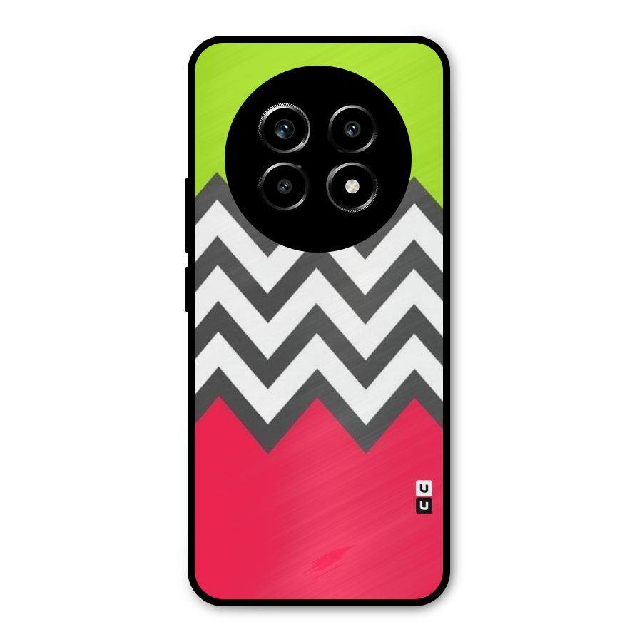 Cute Chevron Metal Back Case for Realme 13 Pro