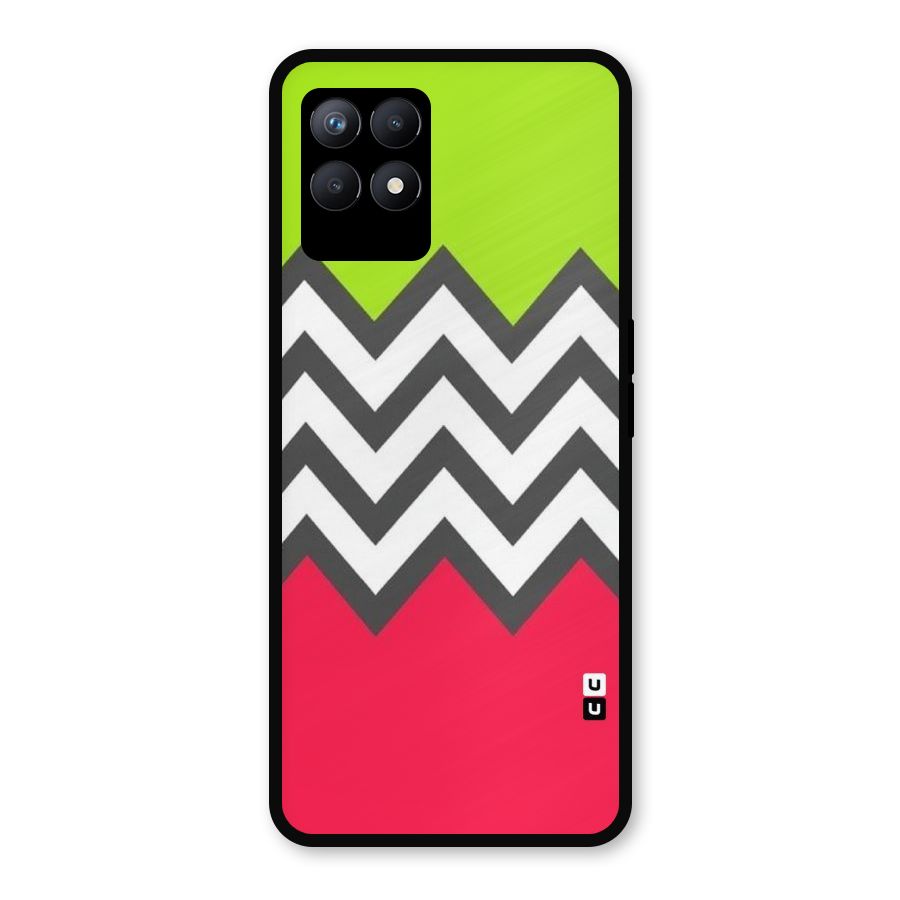 Cute Chevron Metal Back Case for Realme Narzo 50