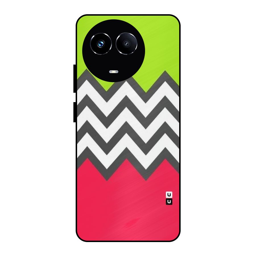 Cute Chevron Metal Back Case for Realme Narzo 60X