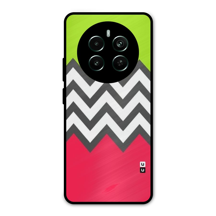 Cute Chevron Metal Back Case for Realme Narzo 70 Pro