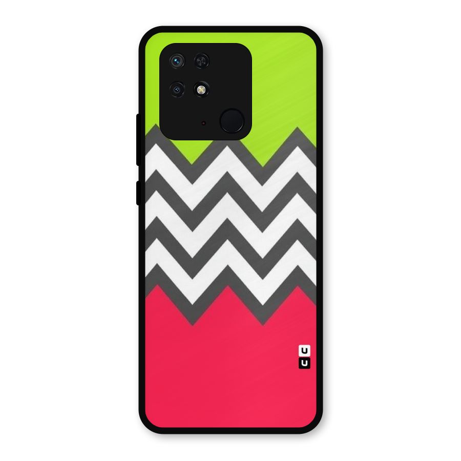 Cute Chevron Metal Back Case for Redmi 10 Power